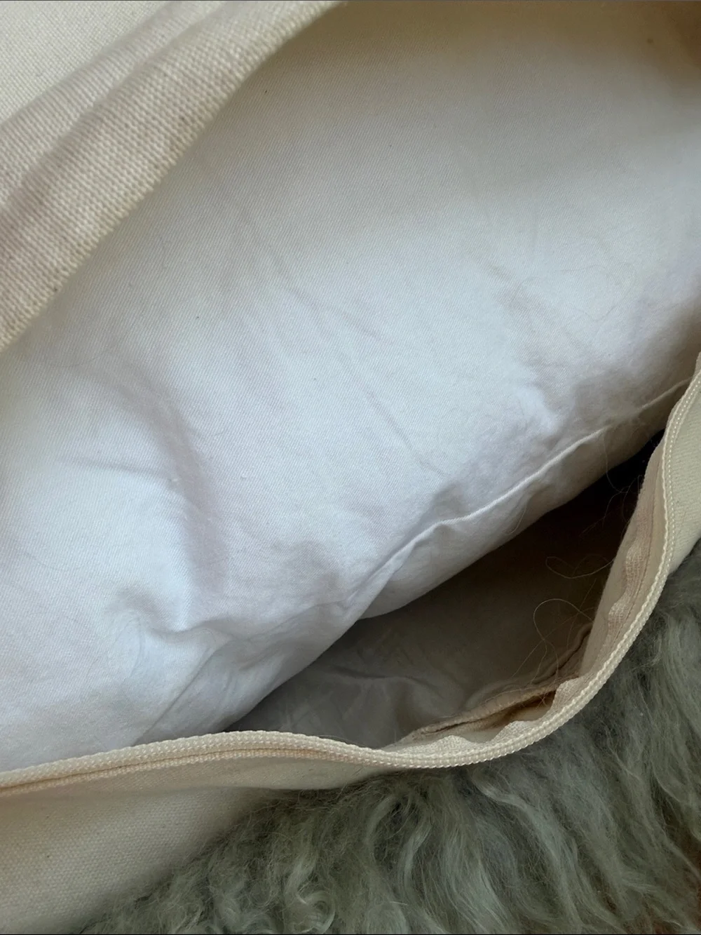 West Elm pair of large Mongolian lamb PillowCovers